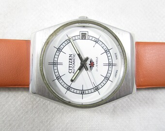 Vintage CITIZEN 21 JUWELEN automatische datum Gent's Japan gemaakt polshorloge #B906