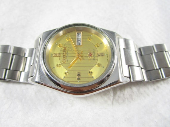 Vintage CITIZEN 21 Jewels Automatic Day-Date Original Dial Men's Japan Made Wrist Watch#E403