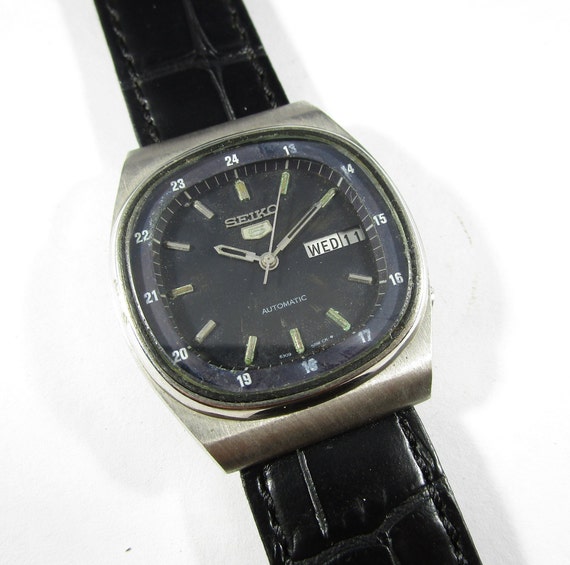 Stock Clearance SEIKO 6309 Original Seiko 5 Black Dial Rail - Etsy