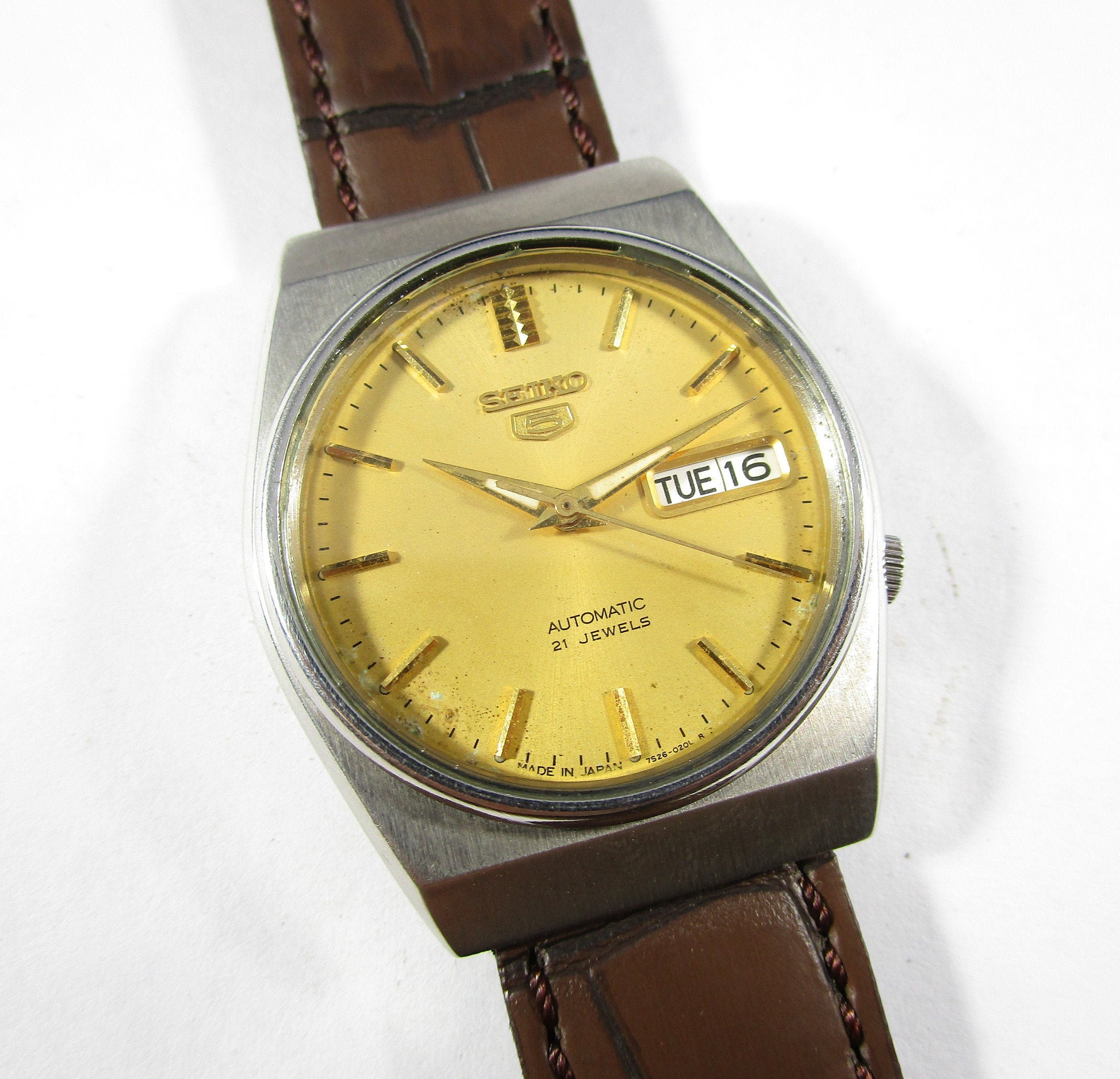 SEIKO 7S26 Original Seiko 5 21 Jewels Golden Dial Automatic - Etsy Australia