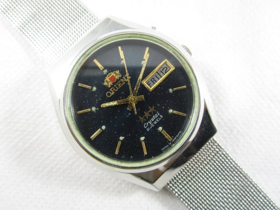 Vintage ORIENT Crystal 21 jewels Automatic Day Da… - image 3