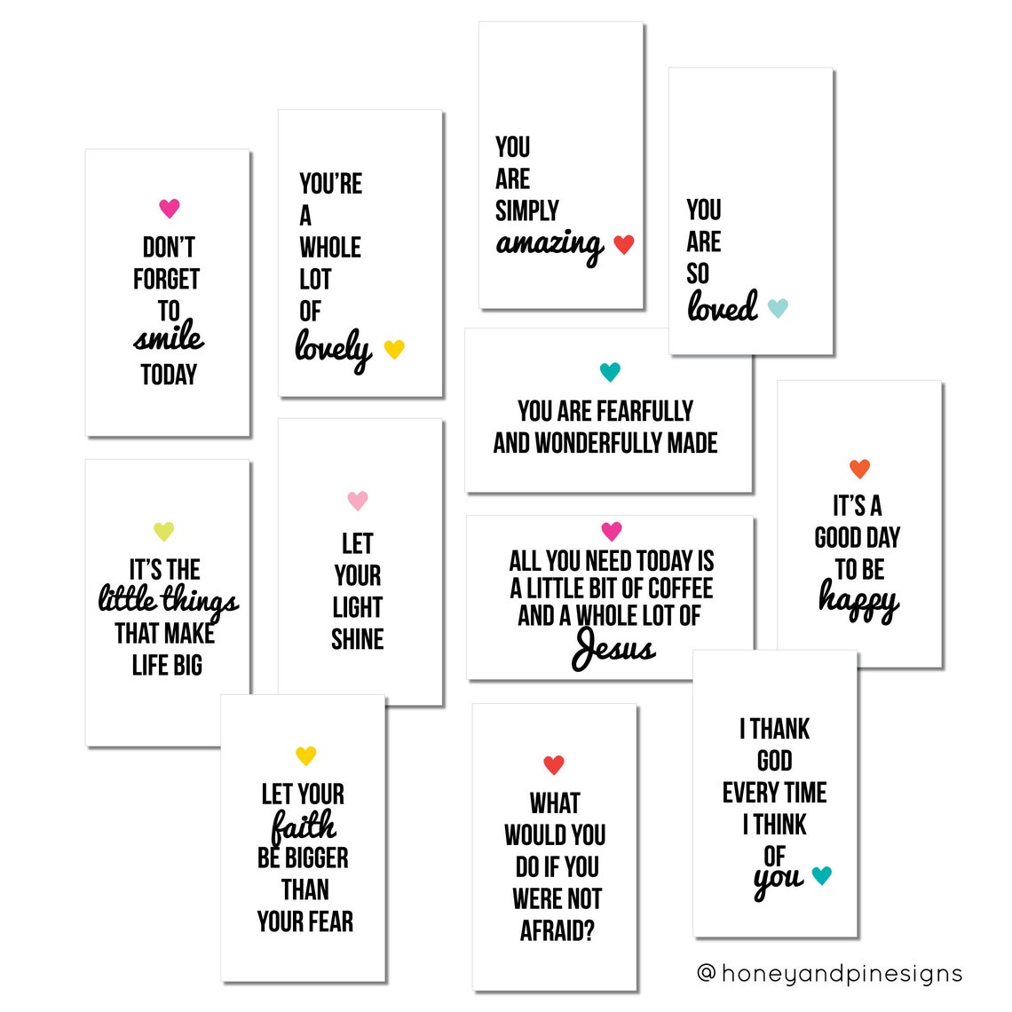 PRINTABLE Mini Inspirational Quote Cards Collection 1 Mini Etsy