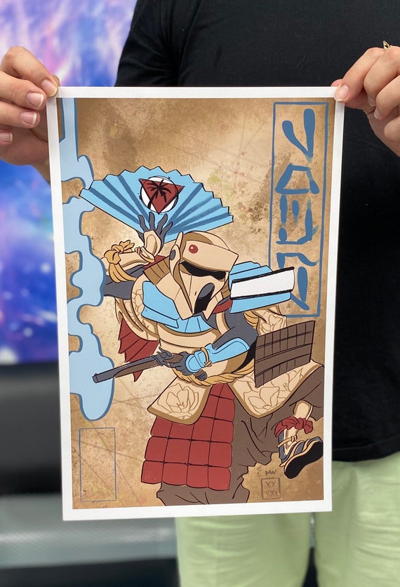 Star Wars Scarif Trooper 11x17 Art Print, Japanese Illustrative