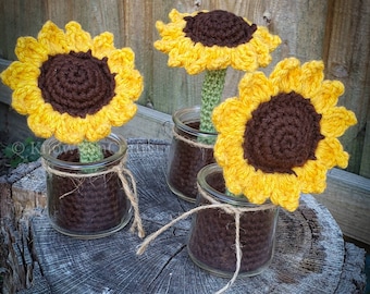 Sunflower, Potted Sunflower, Sunflowers, Handmade Sunflower, Sunflower In a Jar