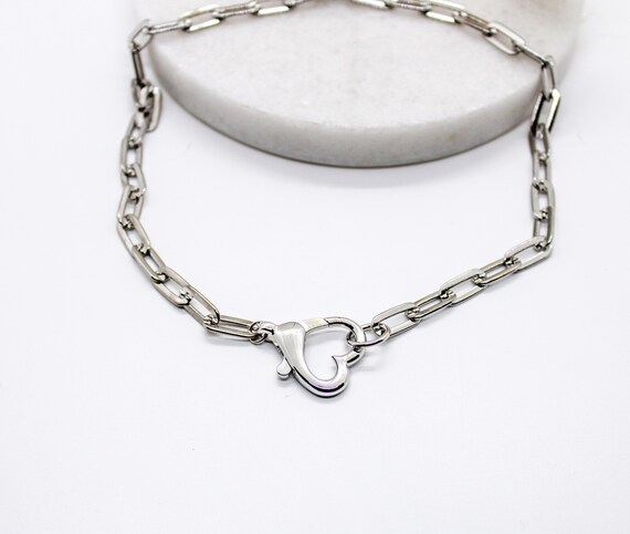Necklace Grand Amour Argente Rhodium Plated Chain Large Etsy Ireland