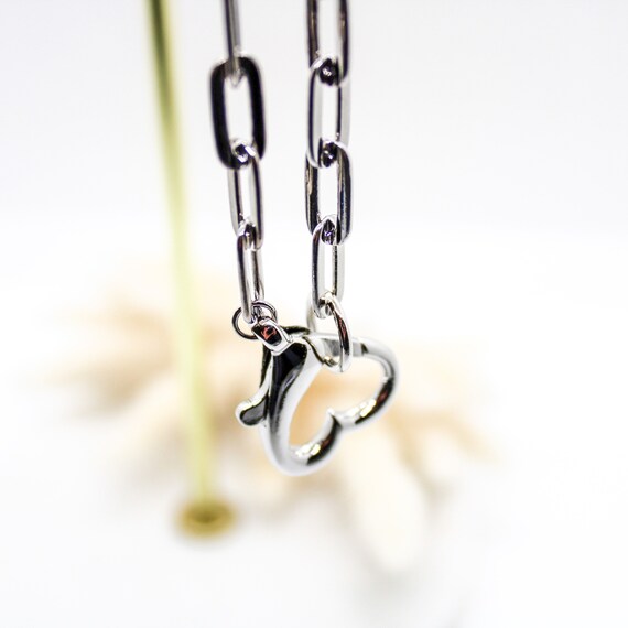 Necklace Grand Amour Argente Rhodium Plated Chain Large Etsy Ireland