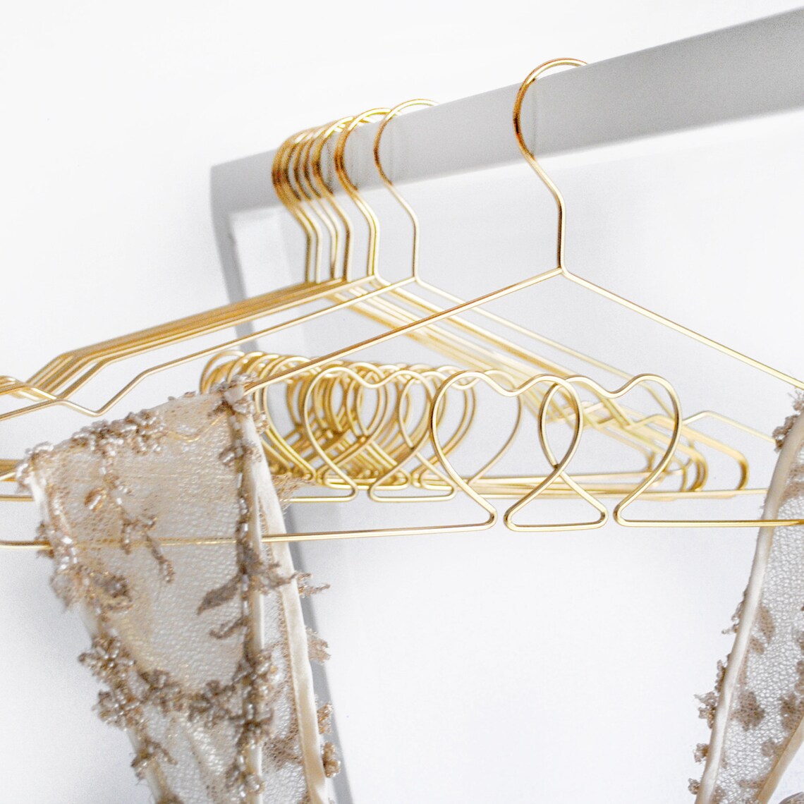 Kleiderbügel Gold Brautkleid Hochzeit Herz Aufhänger Brautjungfer Braut