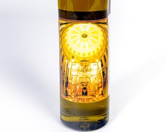 Anointing Holy Oil Cylinder Bottle With Cross Nickel plated