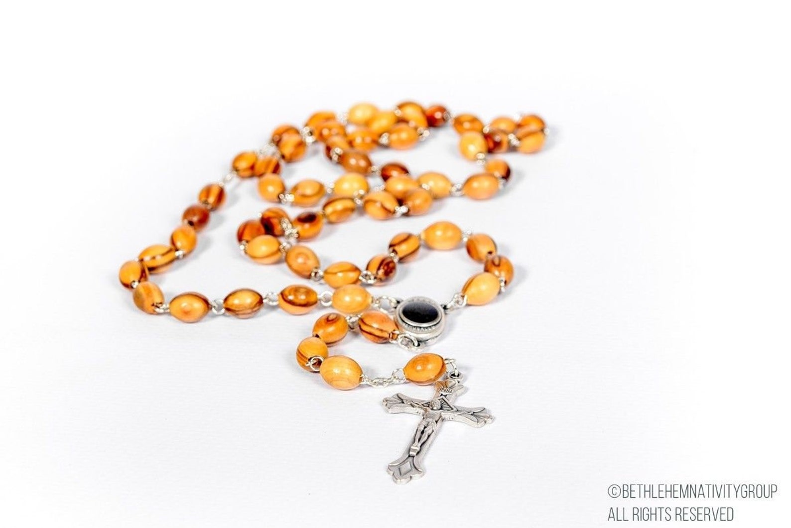 Olive Wood Catholic Rosary With Holy Land Soilearth From - Etsy