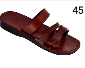 Sale, Reduced to clear / Women Highest Quality Genuine Leather Brown Sandals , Hand Made in Jerusalem, The Holy Land