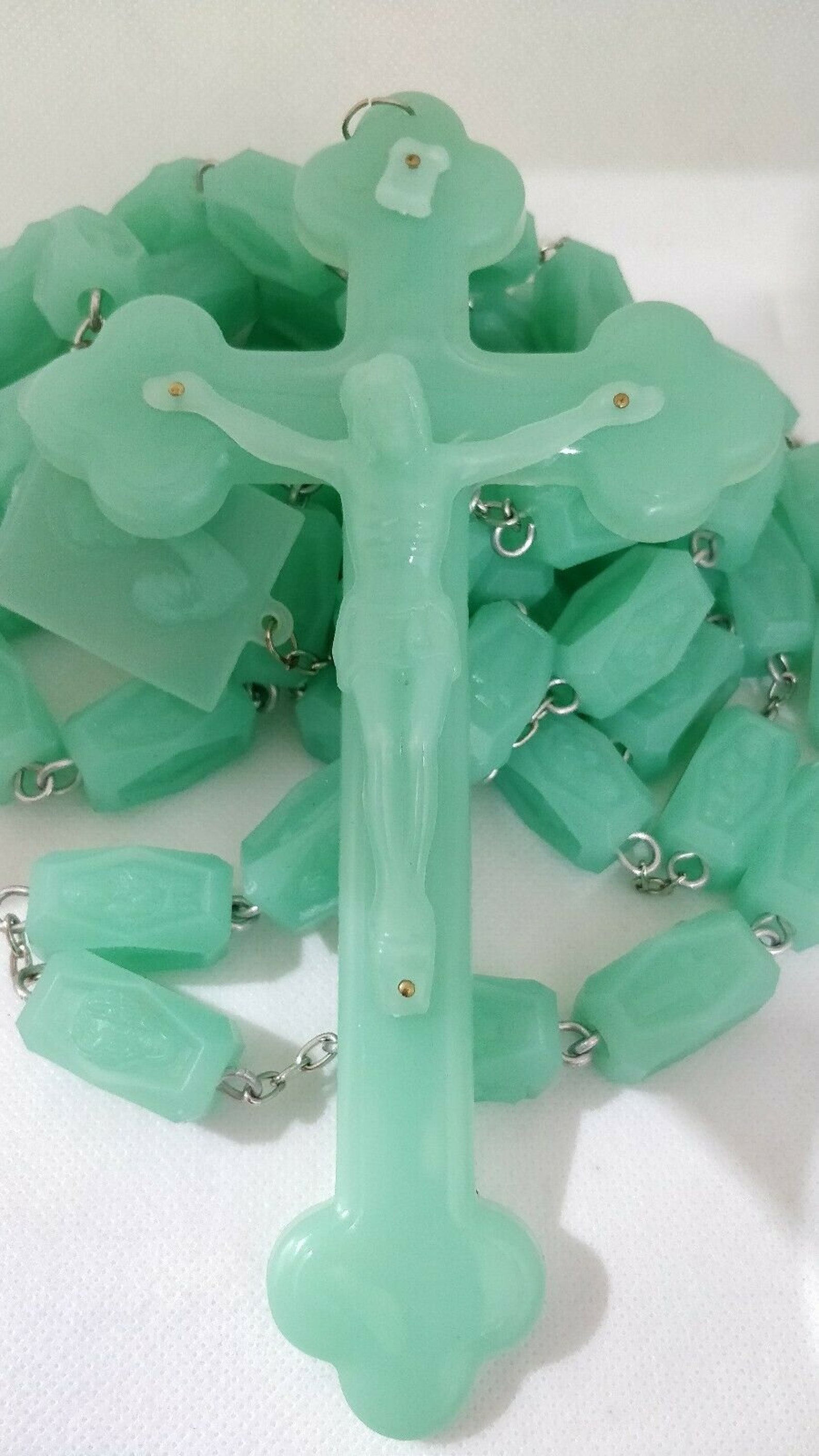 Large Luminous Glow in the Dark Wall Rosary Beads 1.5 M Etsy