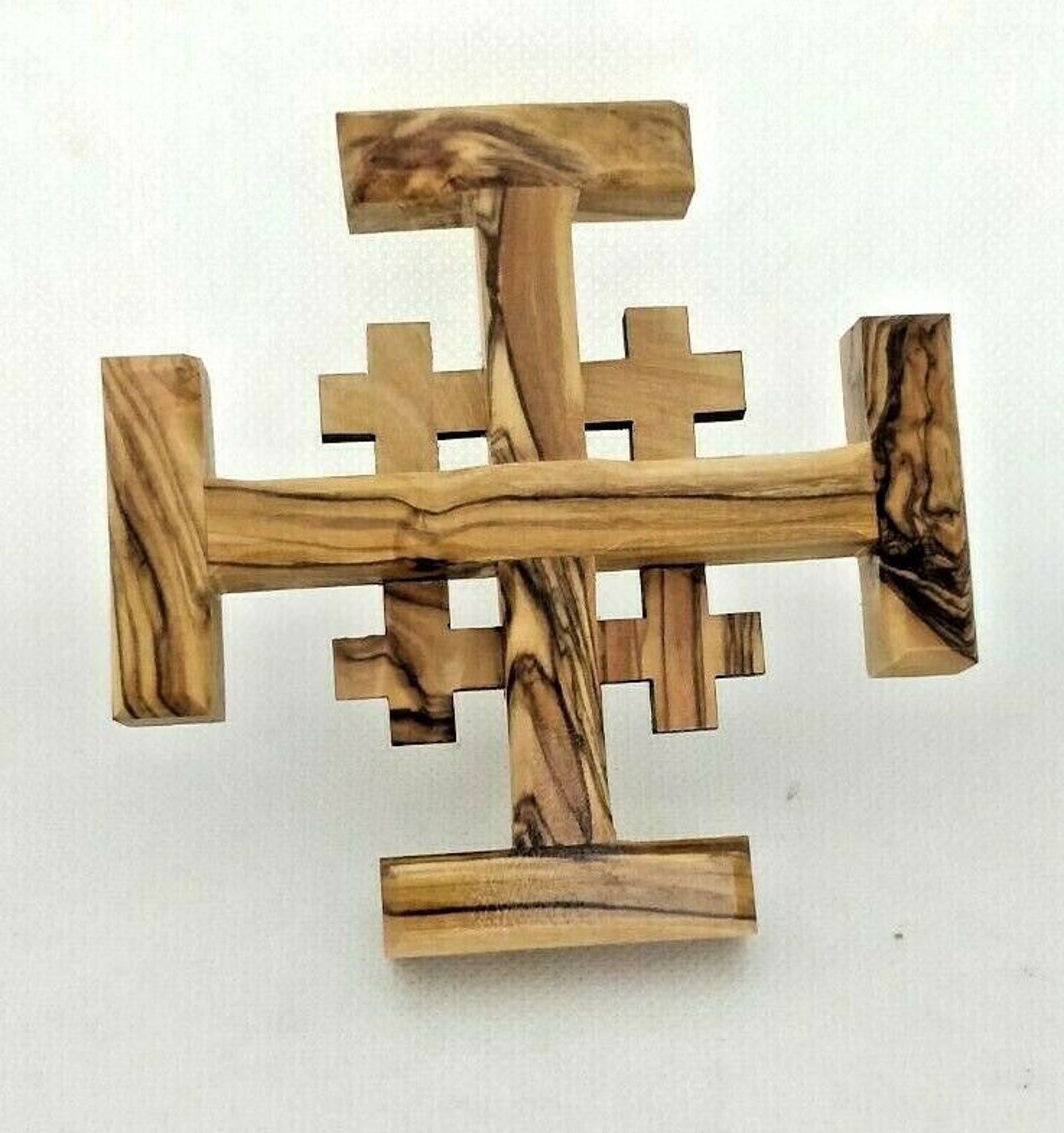 Hand Made Olive Wood Plain Jerusalem Cross Plenty Info in Etsy