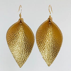 Katie - Leather Leaf Shaped Earrings (Multiple Colors)