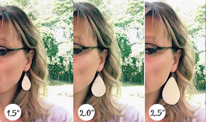 Wildflower Floral Teardrop Leather Earrings.