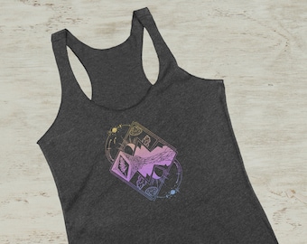 Camiseta de tirantes de mezcla de tres piezas con gráfico geométrico de Diamond Mountain