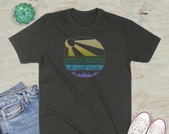 Camiseta gráfica Sun Ray Mountain Circle