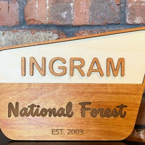 Custom Personalized National Park, National Forest Sign for Family or Nursery