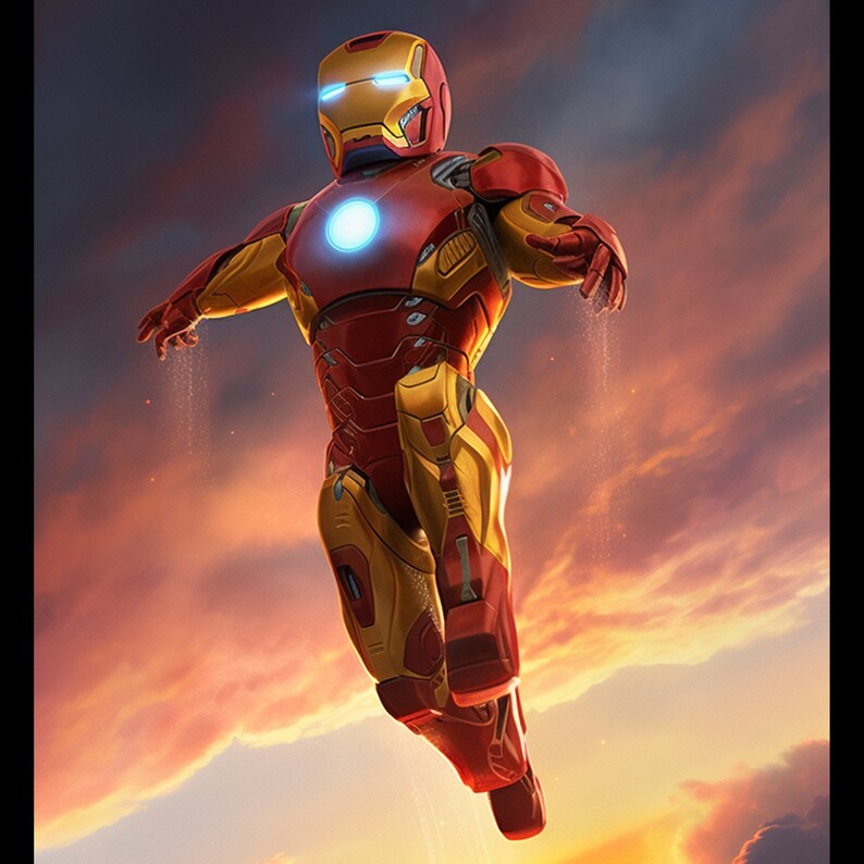 Iron Man Kid Superhero Child Ironman Graphic Digital Paper Pack Instant