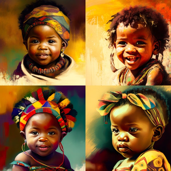 African Baby | Africa Tribe | Kente Watercolors | Digital Paper Pack | Instant Digital Download | African Decor | African Digital Art