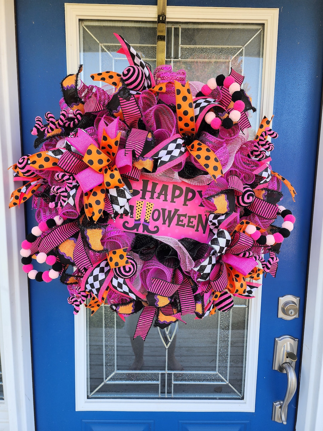 Pink Halloween Witch Wreath Halloween Witch Wreath Pink Etsy