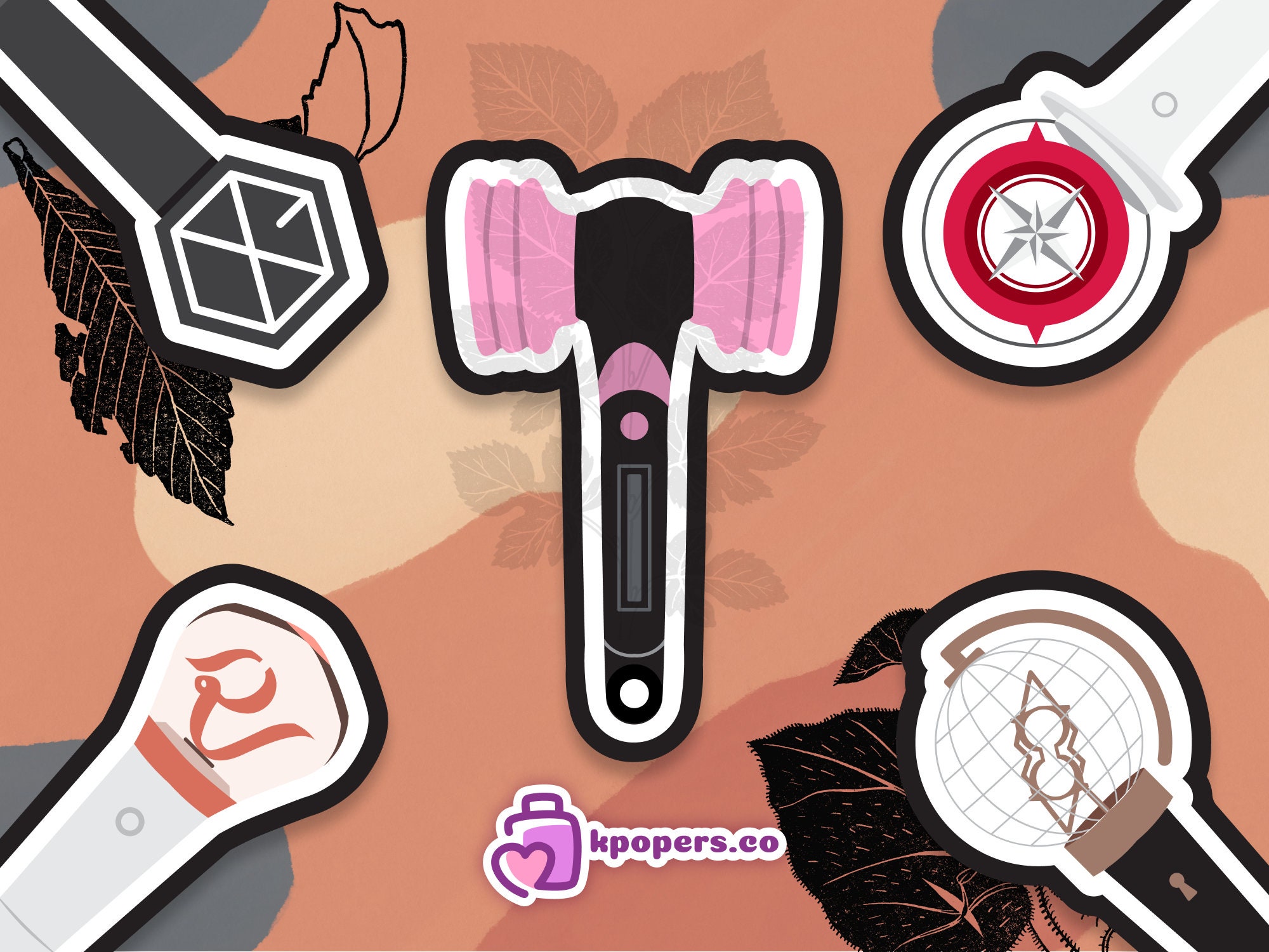 Kpop Lightstick Stickers Set SVG Etsy