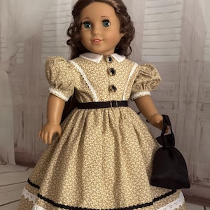 Heirloom Quality Historical fits 18 in. dolls such as American Girl includes: *Dress *Reticule handbag  *Shawl  *Pantaloons