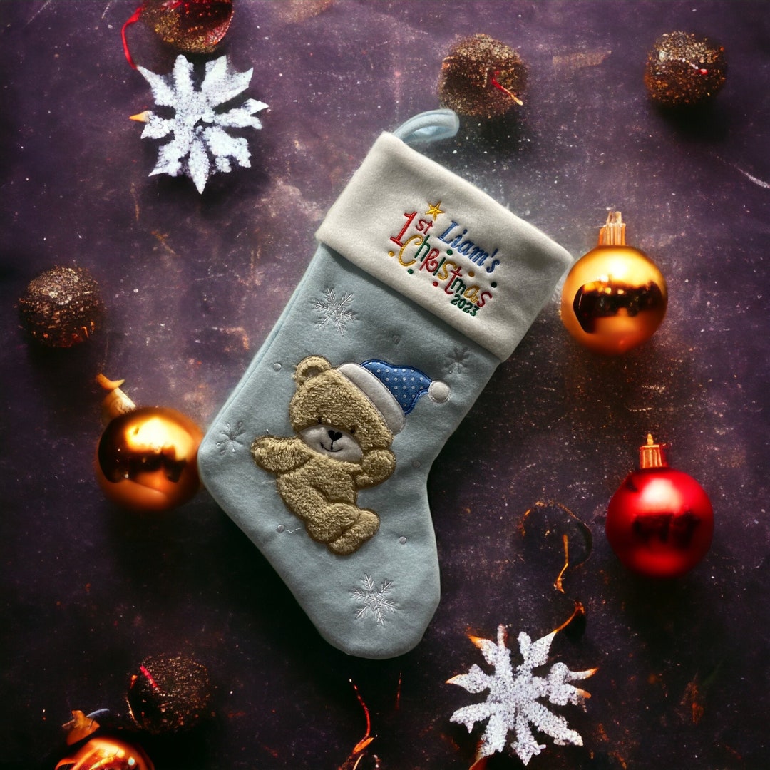 Baby Christmas Stocking 2023 Embroidered Stocking First Christmas