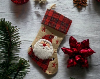 Tartan Christmas Stocking - Xmas Stocking - Kids Christmas Stocking - Santa Stocking