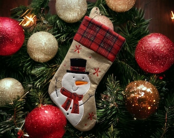 Tartan Christmas Stocking - Xmas Stocking - Kids Christmas Stocking - Santa Stocking