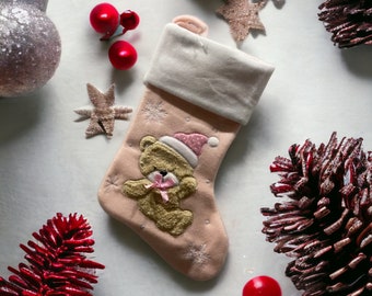 Pink Christmas Stocking - Baby Girl Xmas Stocking - First Christmas Stocking