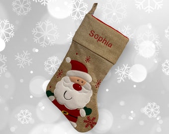 Burlap Stocking - Personalized Christmas Stocking - Santa Stocking - Christmas Decor - Kids Christmas Stocking - Monogram Stocking