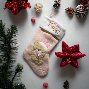 Baby Christmas Stocking Embroidered Stocking First Christmas Stocking 2024 1st Christmas Stocking 2024 First Stocking image 1