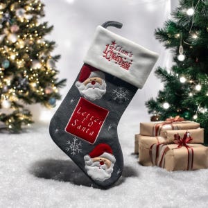 Calcetín navideño para bebé 2025 – Calcetín navideño personalizado para su primera Navidad – Regalo para recién nacidos – Calcetín navideño con carta a Papá Noel