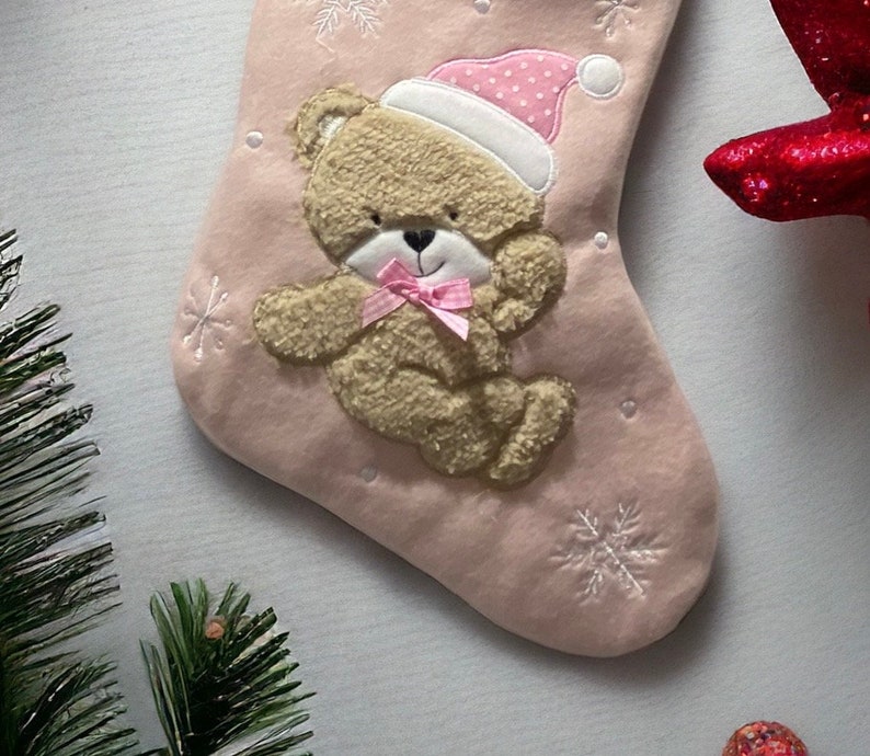 Baby Christmas Stocking Embroidered Stocking First Christmas Stocking 2024 1st Christmas Stocking 2024 First Stocking image 3