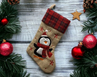 Tartan Christmas Stocking - Xmas Stocking - Kids Christmas Stocking - Santa Stocking