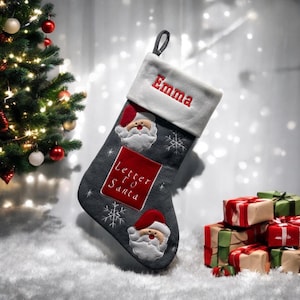 Medias navideñas con carta a Papá Noel - Medias navideñas personalizadas - Medias navideñas - Decoración navideña - Medias navideñas para niños - Medias navideñas con monograma