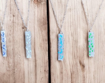 October Birthstone Opal Wire Wrapped Selenite Pendant Necklace Stainless Steel