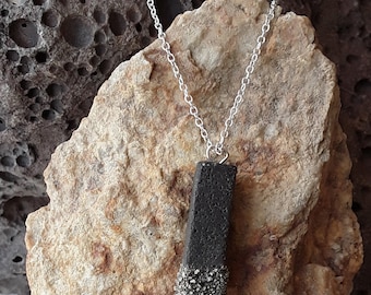 Pyrite Dipped Lava Stone Essential Oil Diffuser Pendant