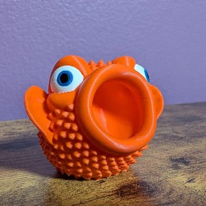 Hungry Pufferfish Tactile Trinket, Desk Companion, Quirky Book Shelf, Whimsical Hand-Held Art