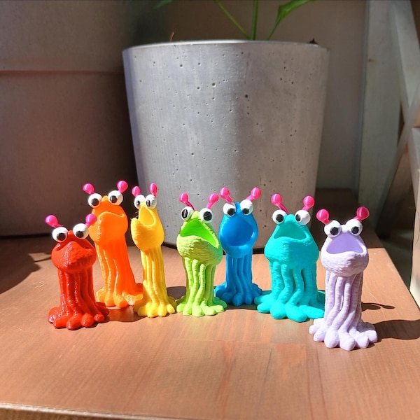 Yip Yip Martian Miniature, Rainbow Funny Trinket, 70s 80s Nostalgia