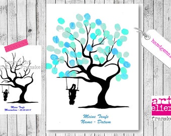 BAPTISMAL Tree Hand Drawing Young Swing Fingerprint Image