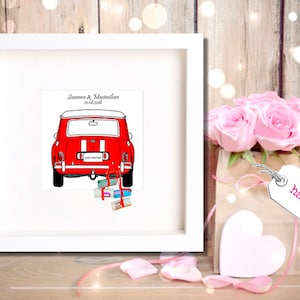 Geldgeschenk BRUILOFT Mini Cooper BMW autoblikjes