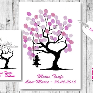 TAUFBAUM Hand Painted Canvas Girl Swing Fingerprint Picture