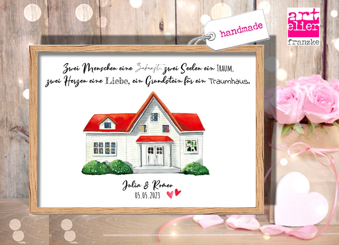 Geldgeschenk HOCHZEIT TRAUMHAUS Grundstein Haus Etsy.de