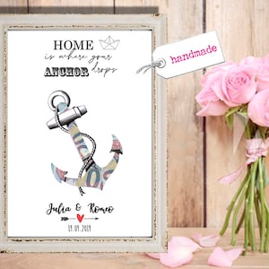 Money gift WEDDING anchor travel voucher world map