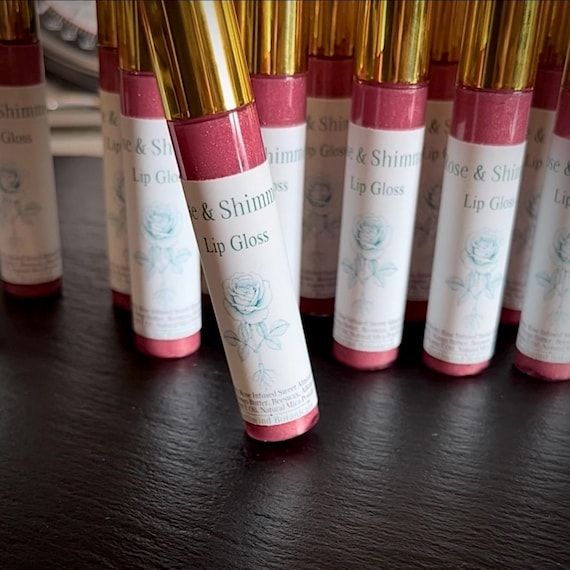 Rose & Shimmer Lip Gloss-all natural