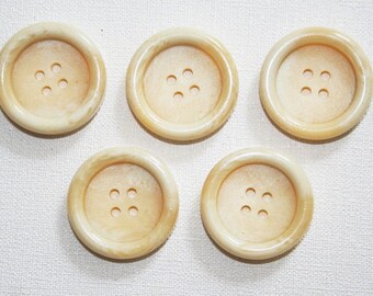 Lot de 5 boutons vintage ronds | Boutons écrus |3cm |  B52