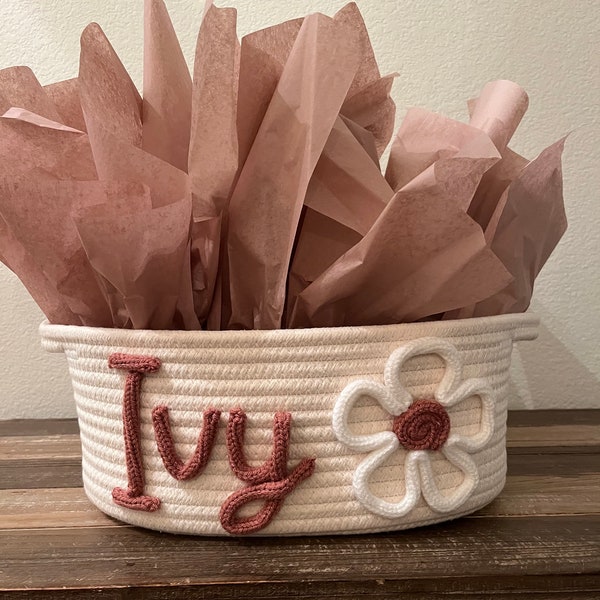 Large Personalized Baby Basket Etsy