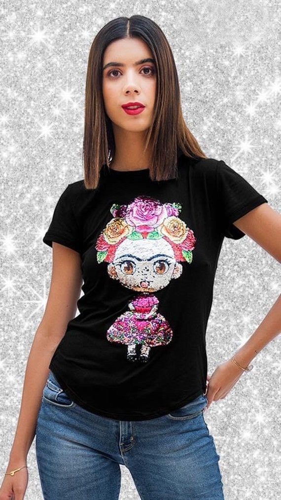 Ocho sombra Leer Frida Kahlo Camisa Camiseta De Lentejuelas Ropa Feminista - Etsy España