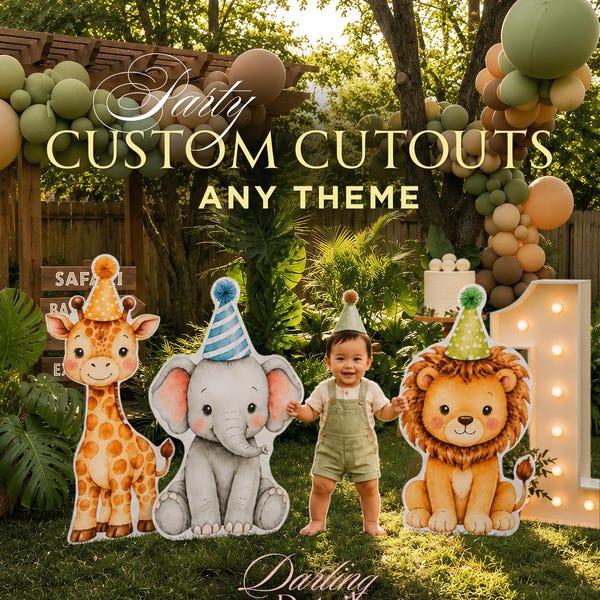 Custom Character Cutout: Personalized Party Decor,  Any Theme, Photo Cutouts